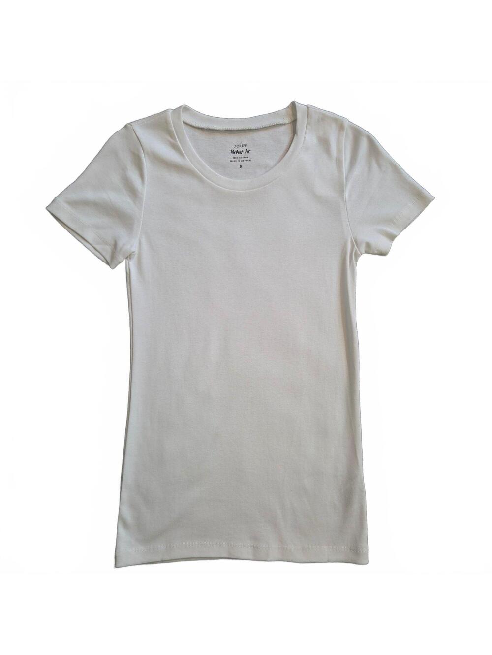 J.Crew Size Small Perfect Fit White 100% Cotton T-Shirt